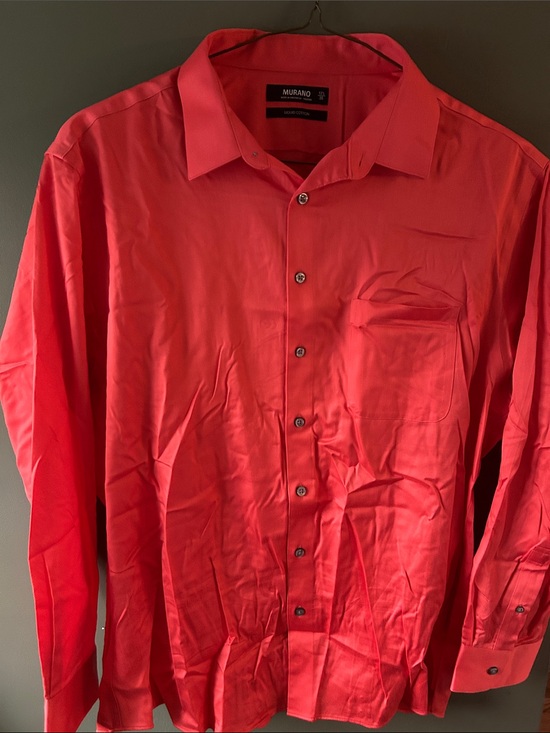 Murano Other - Murano Men’s Coral-Red Long Sleeve Dress Shirt
